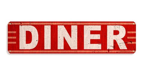 Diner Decor Retro For Kitchen Diner Sign