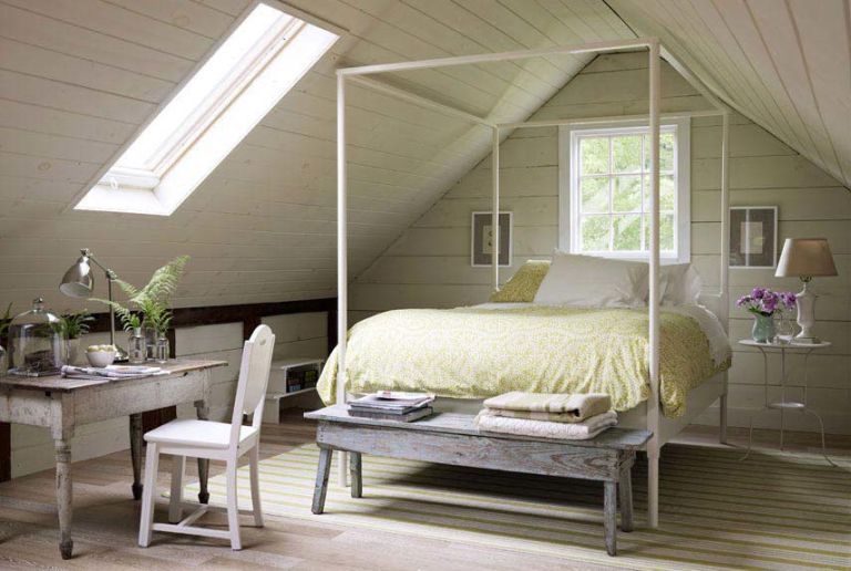 Furniture, Room, Bedroom, Bed, Attic, Interior design, Bed frame, Canopy bed, Ceiling, Floor, 