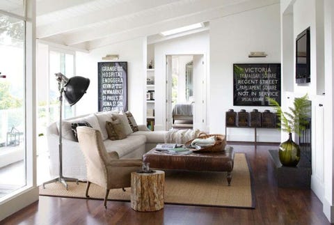 Open Floor Plan Decorating Modern Ranch House White Living Room
