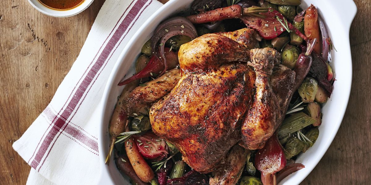 Herbed Chicken with Beets & Brussels Recipe