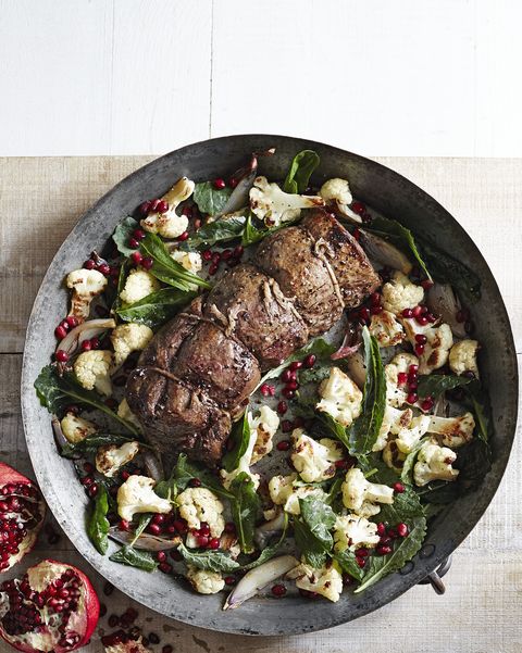 Beef Tenderloin With Roasted Cauliflower Pomegranate Salad Recipe