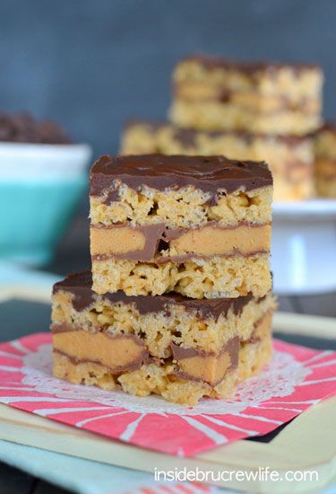 peanut butter cup rice krispie treats