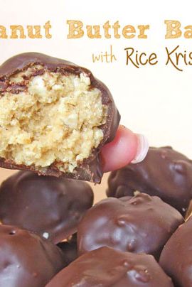 peanut butter balls with rice krispies