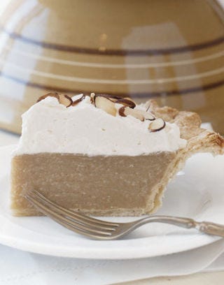 slice of butterscotch cream pie