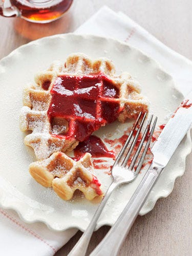 Gaufres belges à l'érable gaufre sur plaque