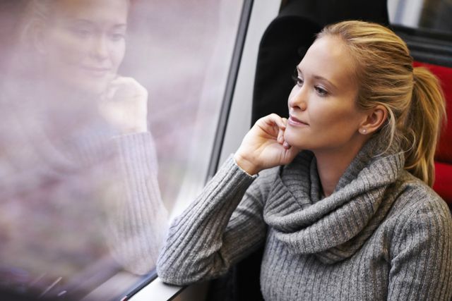 Vrouw in trein