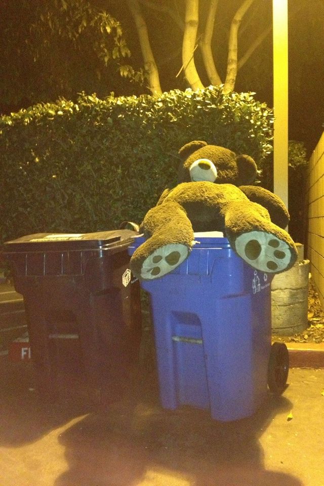 Waste container, Waste containment, Toy, Majorelle blue, Recycling bin, Teddy bear, Recycling, 