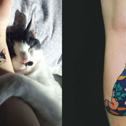 Small to medium-sized cats, Carnivore, Cat, Felidae, Whiskers, Fur, Domestic short-haired cat, Tattoo, Temporary tattoo, 