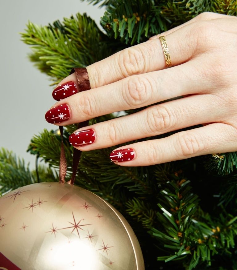 Finger, Green, Nail, Nail care, Christmas decoration, Jewellery, Christmas ornament, Nail polish, Manicure, Holiday ornament, 