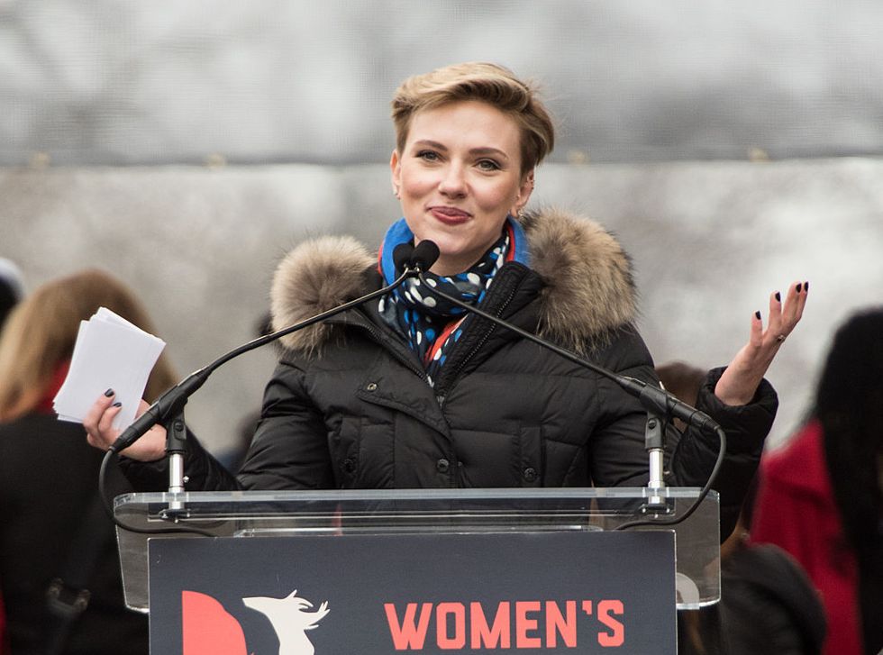Scarlett Johansson sprak tijdens de Women's March in Washington