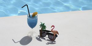 Aqua, Teal, Turquoise, Azure, Fruit, Cocktail garnish, Drinking straw, Cocktail, Coconut, Invertebrate, 