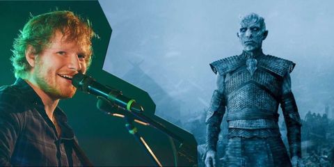 Links: Ed Sheeran, Getty Images - rechts: Game of Thrones seizoen 7