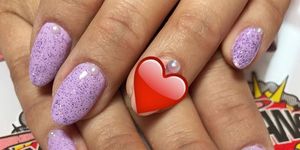 Finger, Skin, Nail, Purple, Pink, Magenta, Nail care, Violet, Lavender, Nail polish, 