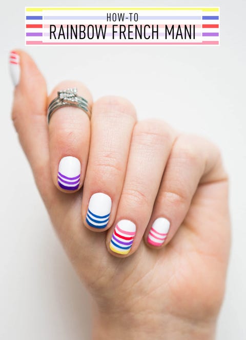 Rainbow French Manicure How To