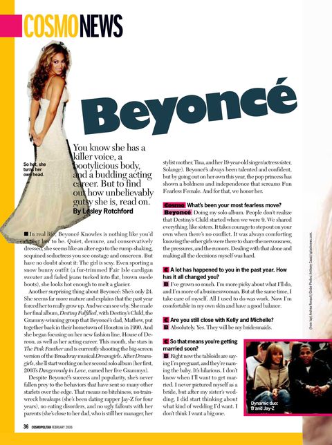 Read Beyonce's 2006 Cosmo Cover Story