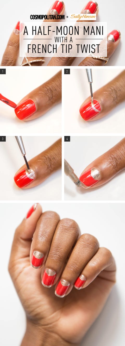 Nail Art How To Half Moon With A French Tip Twist Nail Art How To Half Moon With A French Tip Twist