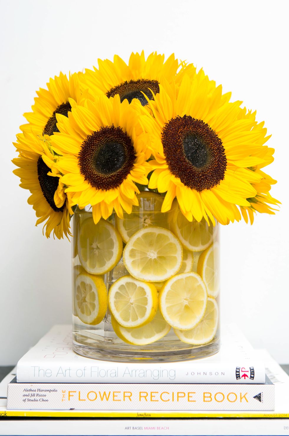 lemon and sunflower arrangement