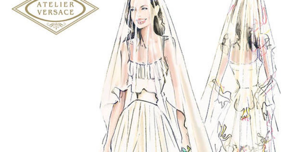 Here Is a Lovely Sketch of Angelina Jolie's Wedding Dress