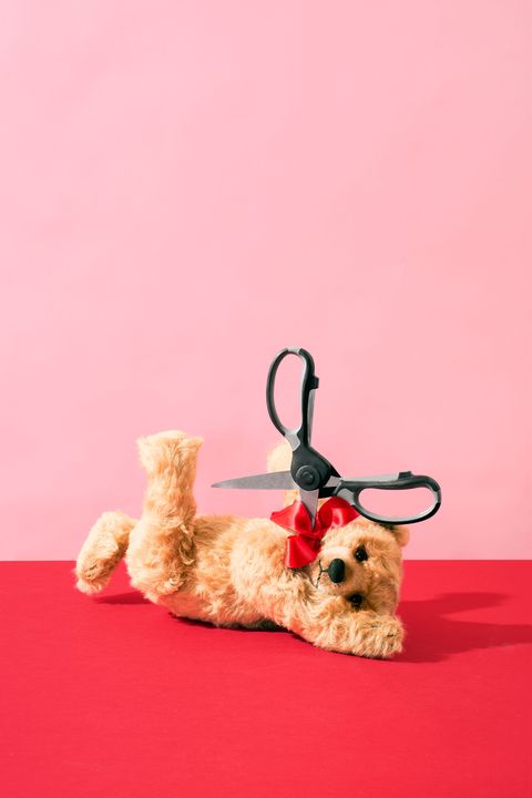 Get Over Your Ex - teddy bear and scissors
