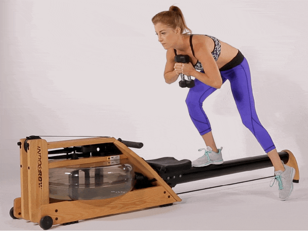 Skater Toe Dips using a rowing machine