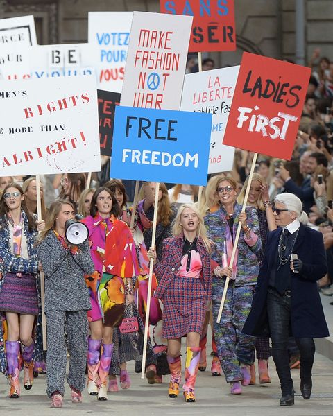 Feminist Protesters Storm the Chanel Catwalk!