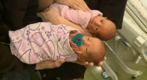 Woman Who Had No Idea She Was Pregnant Gives Birth to Rare Twins