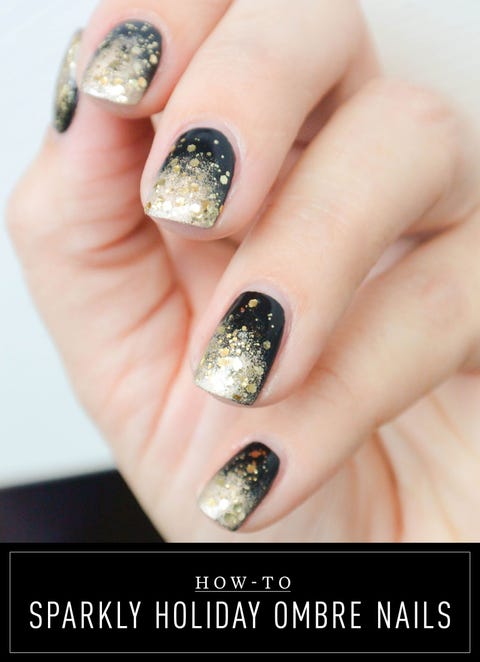 Sparkly New Year S Eve Ombré Nails Nail Tutorial Image