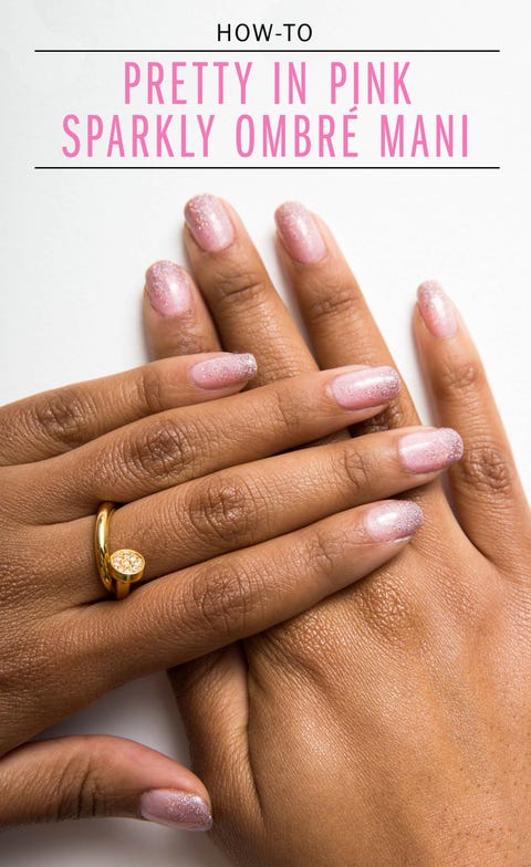 Nail Art How To Pretty In Pink Ombré Glitter Mani