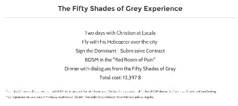 You Can Have Your Own Fifty Shades Experience For 12 397