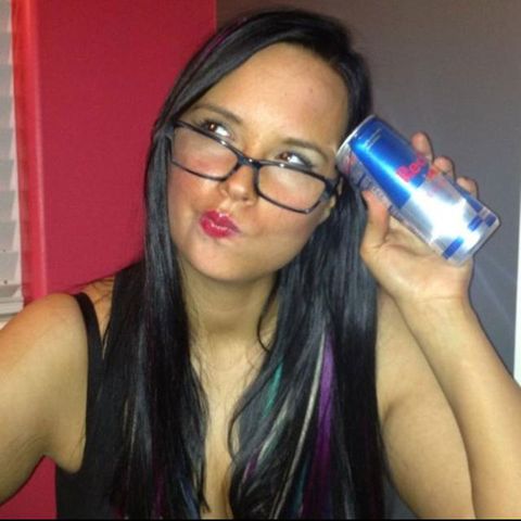 Lip, Glasses, Hairstyle, Forehead, Eyebrow, Beverage can, Black hair, Aluminum can, Beauty, Tin can, 