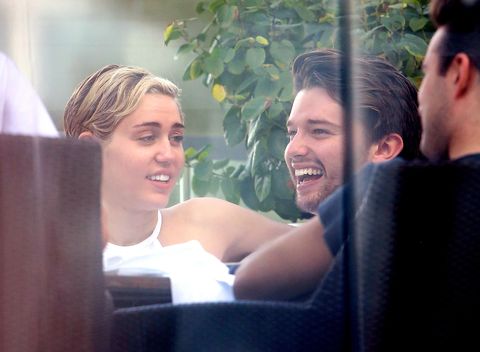 Miley and Patrick out to lunch.