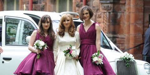 Bridemaid for the day Keira Knightley attends her brother Caleb's wedding in Pollokshields, Glasgow.&lt;P&gt;Pictured: Keira Knightley&lt;P&gt;&lt;B&gt;Ref: SPL271231  260411  &lt;/B&gt;&lt;BR/&gt;Picture by: Mirrorpix / Splash News&lt;BR/&gt;&lt;/P&gt;&lt;P&gt;&lt;B&gt;Splash News and Pictures&lt;/B&gt;&lt;BR/&gt;Los Angeles:	310-821-2666&lt;BR/&gt;New York:	212-619-2666&lt;BR/&gt;London:	870-934-2666&lt;BR/&gt;photodesk@splashnews.com&lt;BR/&gt;&lt;/P&gt;