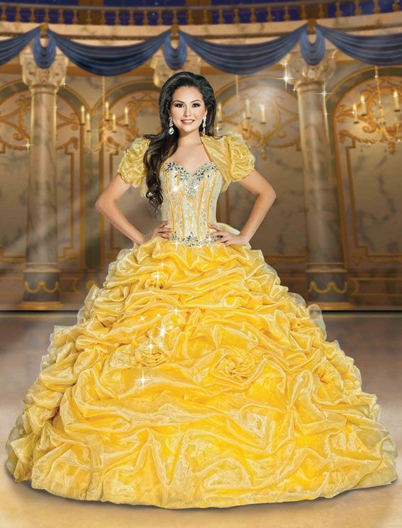 belle inspired quinceanera dress