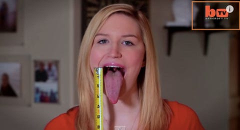 Watch the Girl Who Claims to Have the World's Longest Tongue Eat an Ice