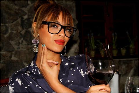 Beyonce wearing glasses