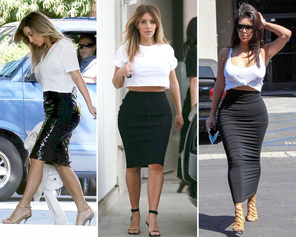 kim kardashian black skirt