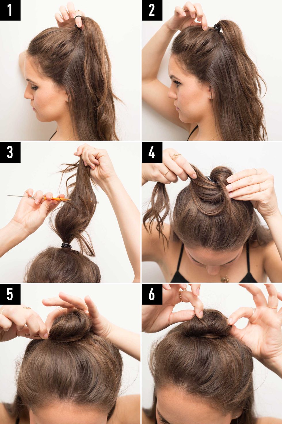 Image of Half-up bun hairstyle for office