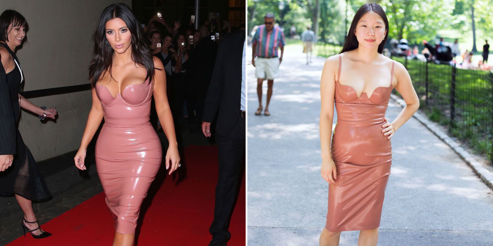 nude latex dress