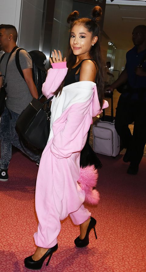 Ariana Grande Dressed Like a Giant Pink Unicorn at the Tokyo Airport