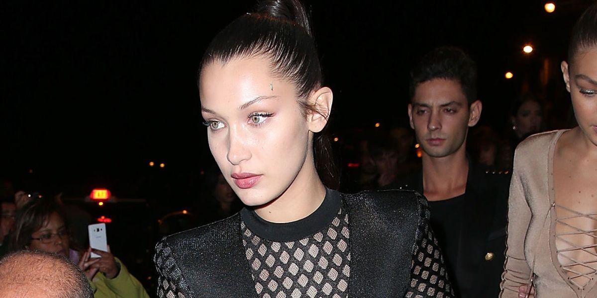 Bella Hadid Bares All in Sheer Dress at Balmain After-Party in Paris