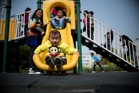 Chinese kids on a playground