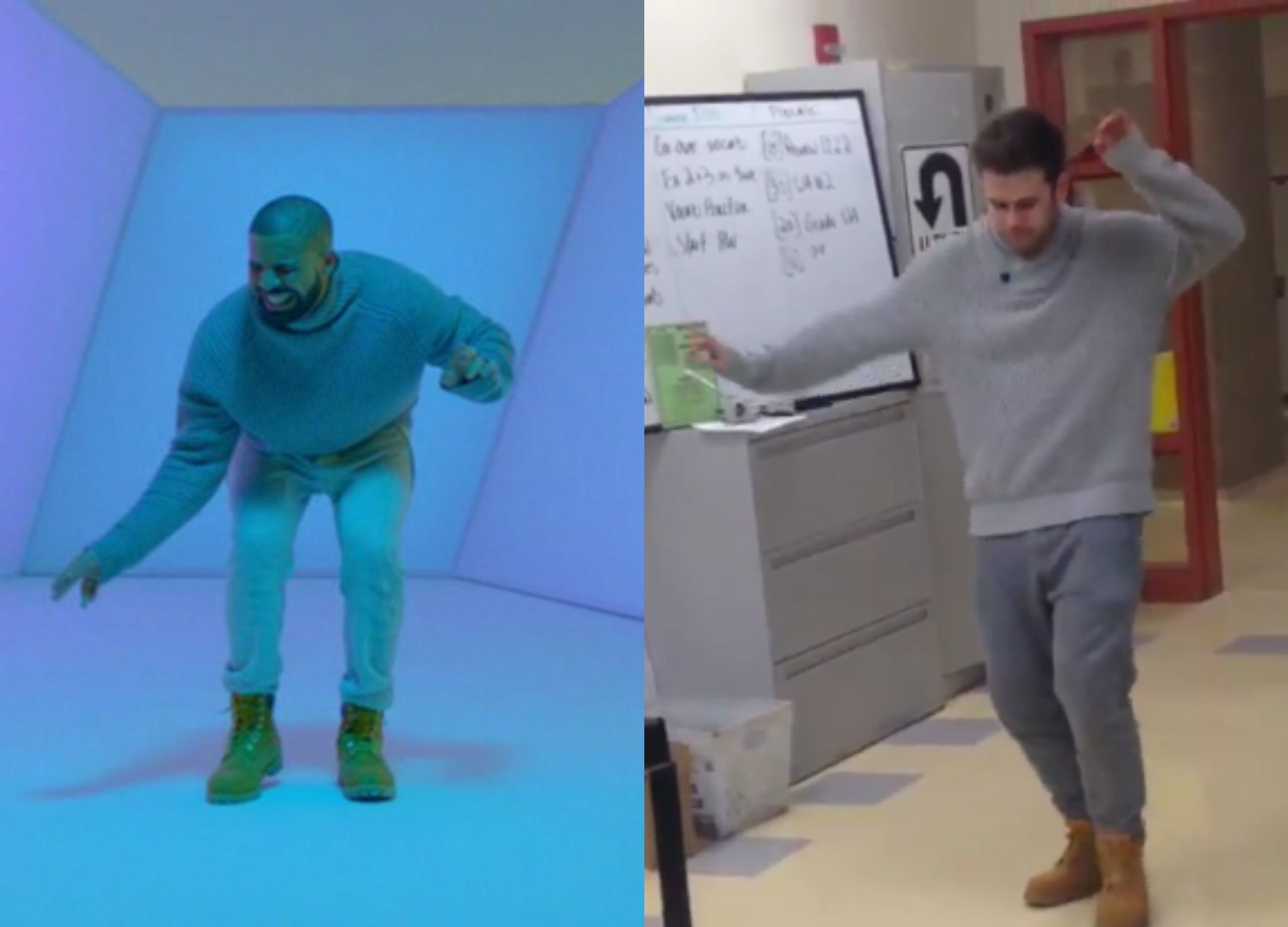 Math Teacher Dressed As Drake Dances To Hotline Bling