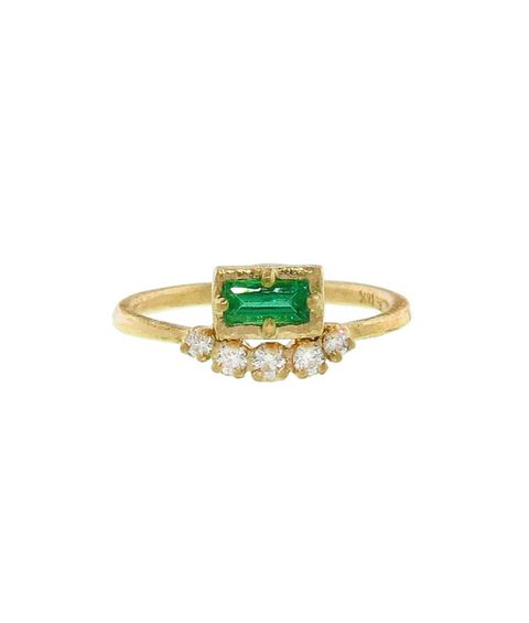 yasuko azuma emerald maguet ring with diamonds