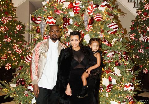Kim Kardashian Celebrates Christmas with Kanye West and North