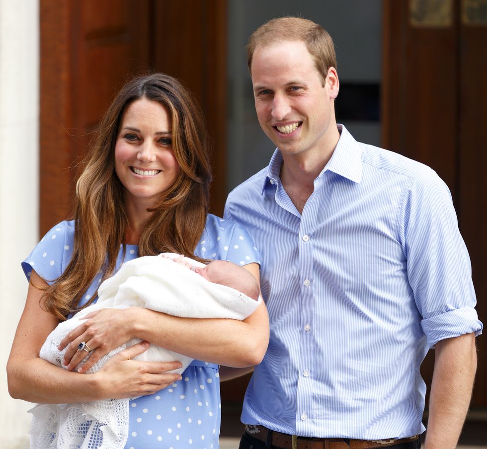 Prince William and Duchess Kate Middleton leave the hospital with newborn Prince George