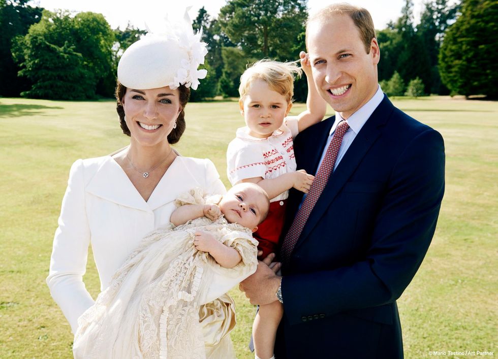 Prince William, Duchess Catherine, Prince George and Princess Charlotte christening official photo