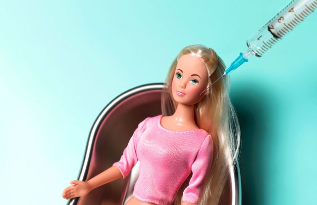 Shoulder, Joint, Toy, Pink, Magenta, Doll, Eyelash, Long hair, Hypodermic needle, Blond, 