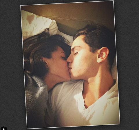 Jake T. Austin kisses new girlfriend Danielle Ceasar.