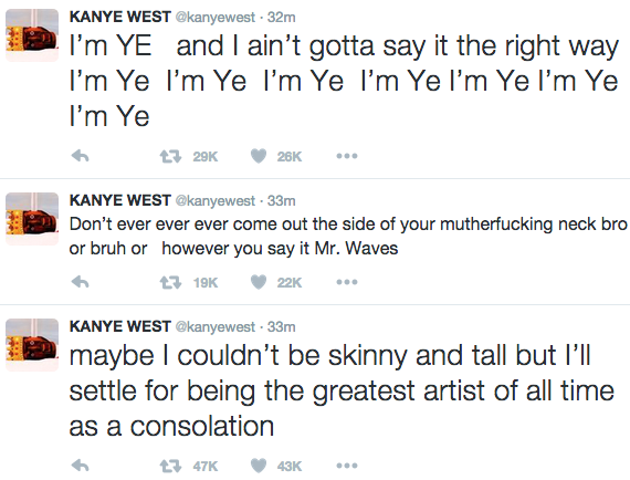Kanye West Twitter Rant