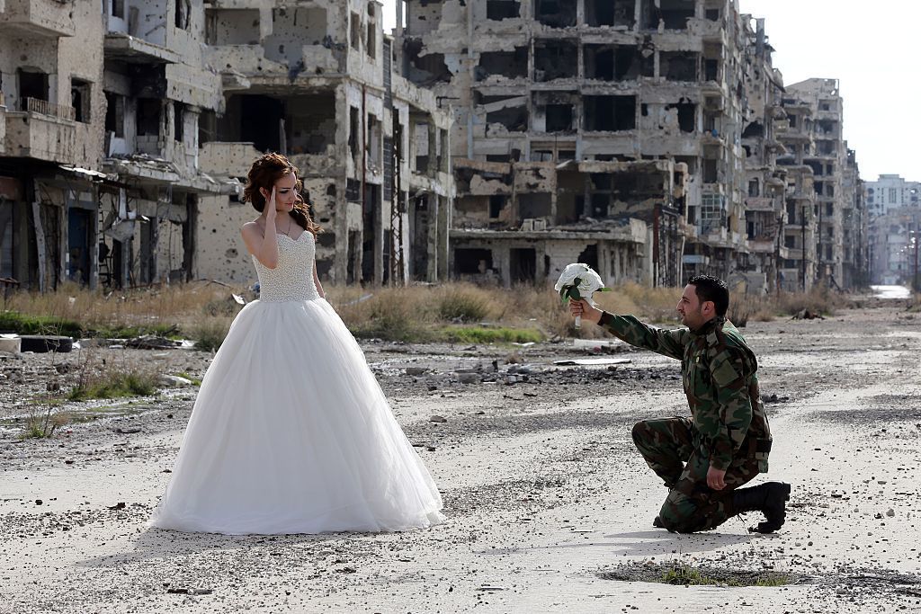 A Syrian Couple Took Wedding Photos Amid the Ruins of a War Torn City